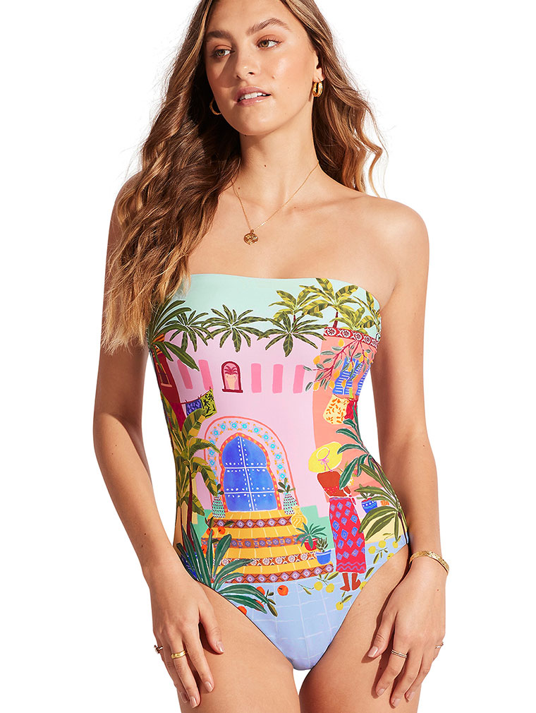 SWIM SEAFOLLY On Vacation Bandeau Swimsuit