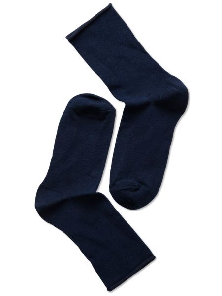 Woman Bamboo Roll Top Socks, Dark Blue