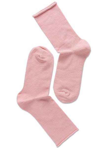 Woman Bamboo Roll Top Socks, Light Pink