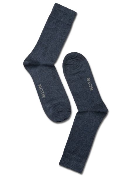 Man Cotton/Cashmere Socks, Dark Blue Melange