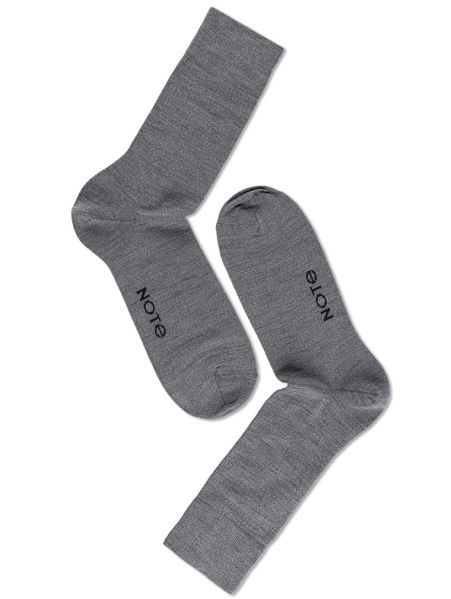 Man Fine Wool Socks, Grey Melange