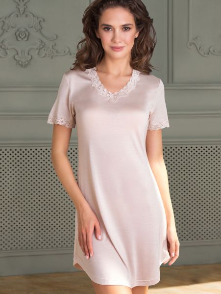 Pure Silk Jersey Lace Nightgown