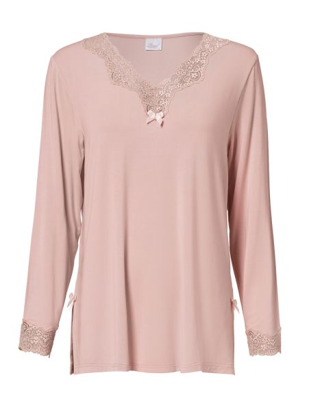 Modal Lace Shirt, Misty Rose