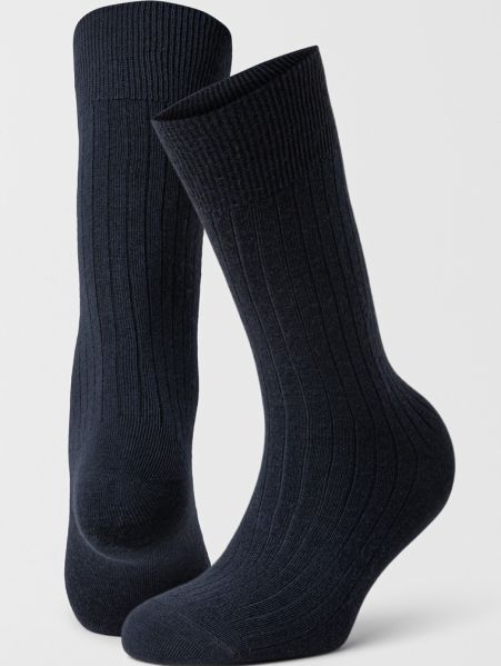 Calle Mercerized Wool Socks, 2pk, Navy